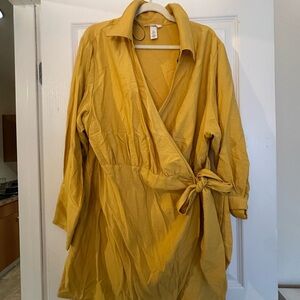 Mustard Yellow Wrap Dress